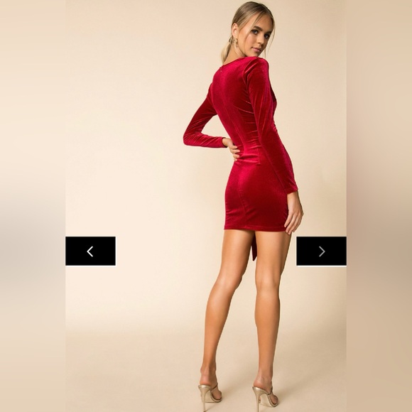 Superdown Revolve Jaylin Ruched Mini Dress in Red - Picture 4 of 7